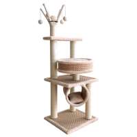 Ready to ship new product muti-functional plush sisal rope rattan mat cat tree house