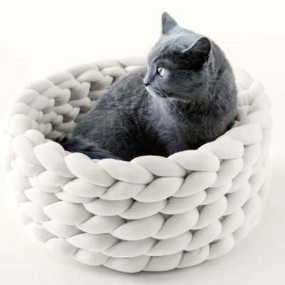 Coarse wool hand-woven pet nest washable solid color cat nest cotton soft dog nest