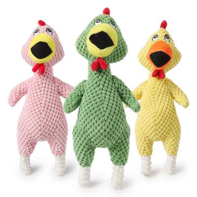 2020 New Pet Plush Sounding Toys Colored Vocal Chicken Dog Toy