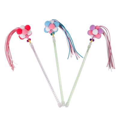 Amazon New Wholesale Korean Feather Candy Color Funny Cat Stick Toy in stock