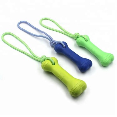 High quality EVA floating elastic bones Pet dog training toy ball with rope toy dog