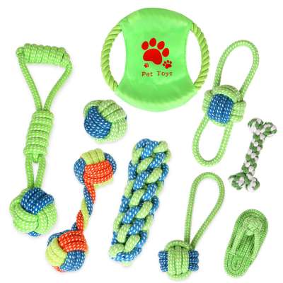 Wholesale custom pet dog chew toy pack set ball cotton rope dog toy durable chewing interactive dog toy set